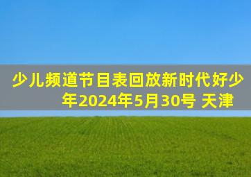 少儿频道节目表回放新时代好少年2024年5月30号 天津